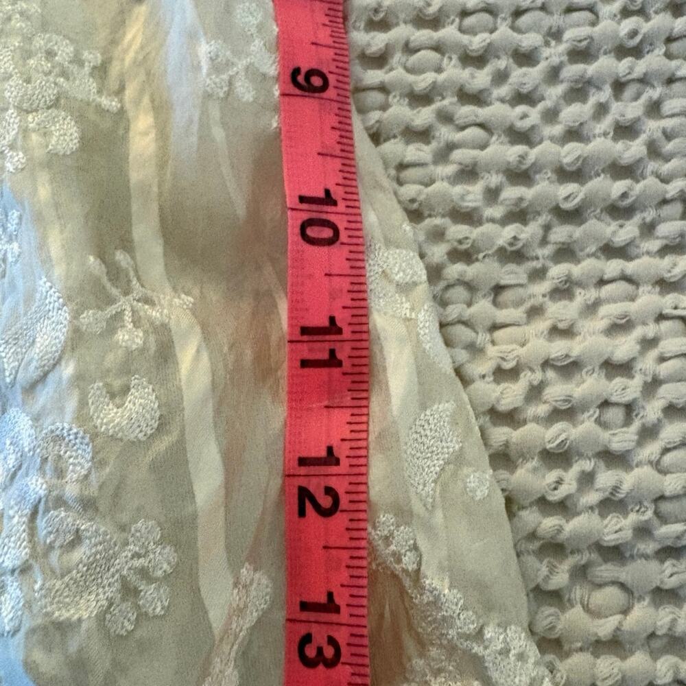 Silk Floral Lace Boho Blouse Cream Embroidered Fairycore Victorian Romantic S - Picture 12 of 12